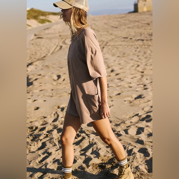 NEW Free People Hot Shot Tee Romper with logo! - Picture 6 of 8